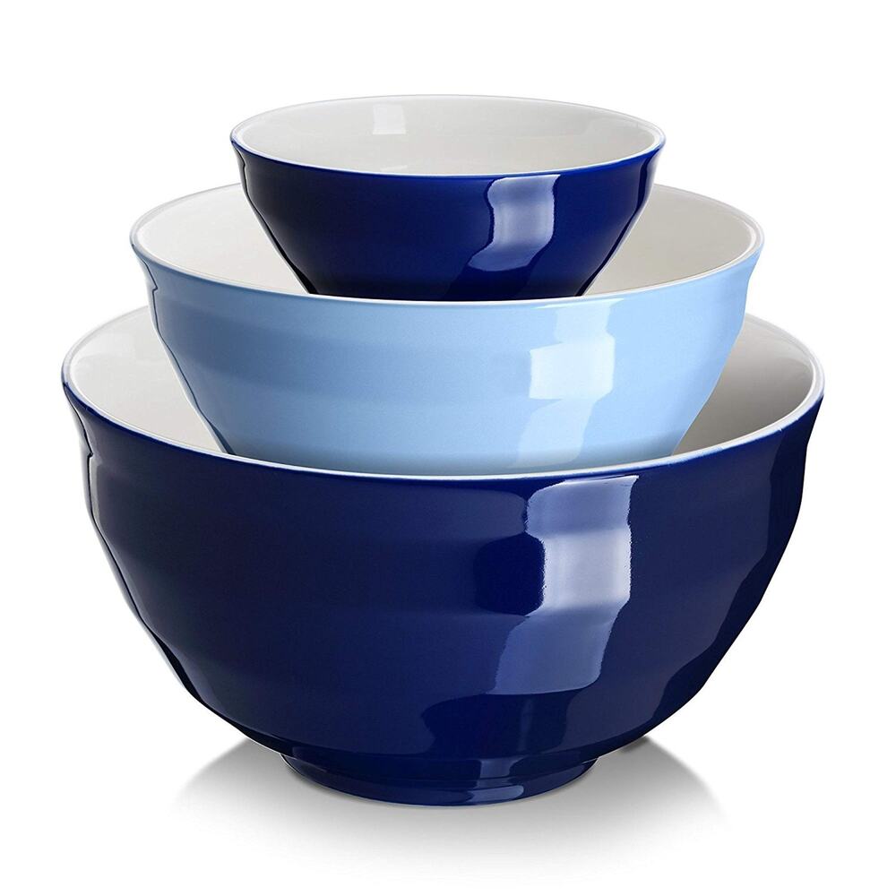Mixing bowls, 4.25/2/0.5 Qt Ceramic Mixing Bowls for Kitchen, Large Salad...